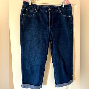 Style & Co Jeans Tummy Control Women's Dark Wash Cropped Jeans Size 12
